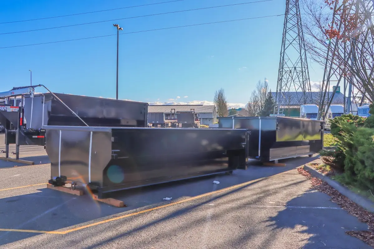 Roll-off dumpster ready for waste disposal at job site for Cleanout Dumpster Rental in Chillum